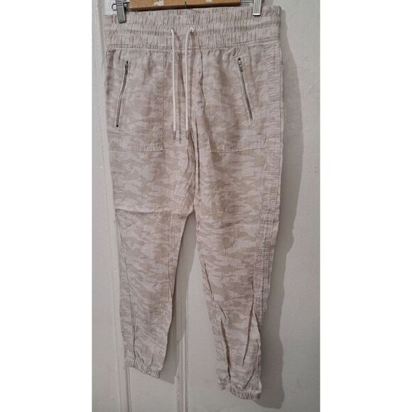 ATHLETA CABO TIDE Linen Jogger Womens Size 4 Pants beige Camouflage Neutral - Picture 1 of 11